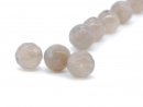 Three pierced grey agate beads with facets