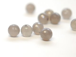 Achat - facettiert, 8 mm, grau - 4 Stk /1852s