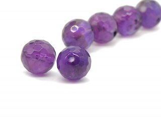 Two Faceted Pierced Amethyst Beads