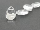 Faceted flat rock crystal drops