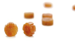 1627s/ 2x Calcite - flower, 4x9 mm, orange brown
