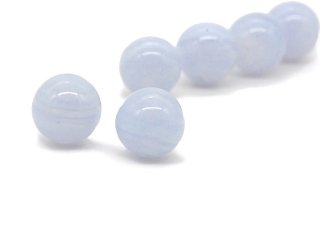 Two blue chalcedony balls