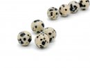 Four Dalmatian Jasper Gemstone Beads