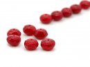 Pierced red coral beads