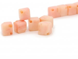 Six pink coral cubes