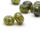 5217s/ 2x agate - rondelle, green, 12x15 mm