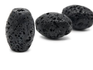 A black lava stone