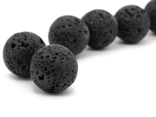 Two black lava balls