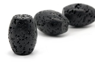 A black lava stone