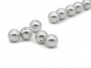 Cinq perles de coquillage gris argenté