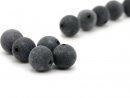 Five matted, pierced onyx beads