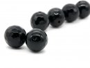 Two faceted pierced onyx beads
