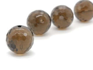 Faceted pierced smoky quartz ball