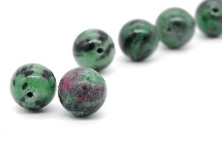 Two pierced anyolite gemstone beads