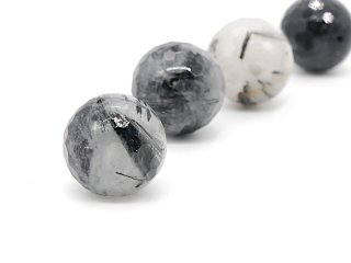 Faceted, pierced tourmaline quartz gemstones