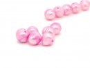 Six pink cultured pearls