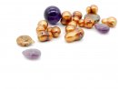 Cultured pearls and amethysts