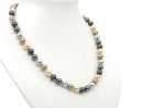 Shell pearl necklace -  8 mm multicolor / 9822