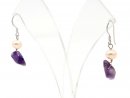 Ear pendants - amethyst and cultured pearl, silver /8560
