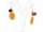 Ear pendants - calcite, citrine, biwa, silver /8559