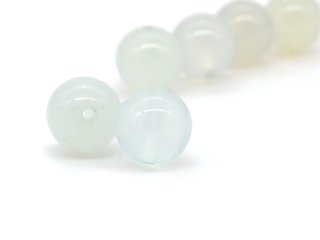 Two aquamarine beads