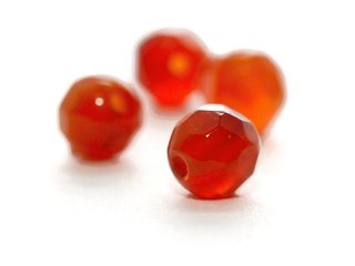 Carnelian - 4 mm, faceted, red - 4pcs/pack