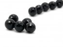 Five sparkling pierced onyx beads