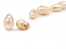 Two apricot cultured pearls