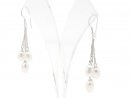 Ear pendant - white cultured pearls /8526