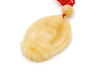 Jewellery pendant Buddhist figure made of calcite