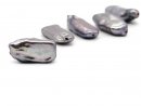 Biwa pearl - flat 10x20 mm gray  /7154s