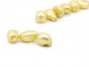 Three green gold cultured pearls