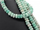 Amazonite strand - faceted rondelle, 8x14 mm, mint /1154