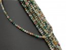 Agate strand - faceted, 3 mm, green multicolor /4325