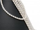 Cordon de perle de culture - baroque 5x7 mm blanc,...