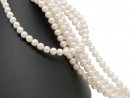 Cordon de perle de culture - presque ronde 8 mm blanc,...