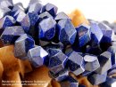 Lapis Strang - hexagonal, facettiert, 12x16 mm, blau /4371