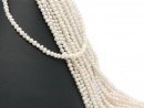 Cordon de perle de culture - presque ronde 4x6 mm blanc,...