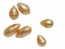 Cultured pearls - drop - oval, champagne - 2pcs/pack