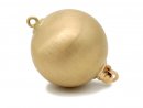 Ball clasp - 585 gold, 16 mm, frosted /0170