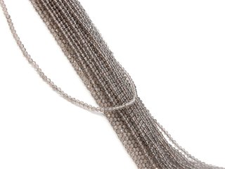 Small, pierced, faceted smoky quartz beads