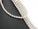 Cordon de perle de culture - baroque 7x8 mm blanc,...