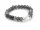 Flexible ring with gemstones and silver on a rubber band
