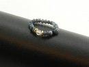 Anneau - agate gris, cristal de roche et argent...