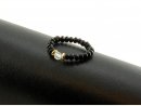 Anneau - onyx, cristal de roche et argent plaqué...