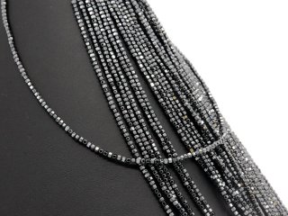 Hematite strand - faceted, 2 mm, anthracite /4761