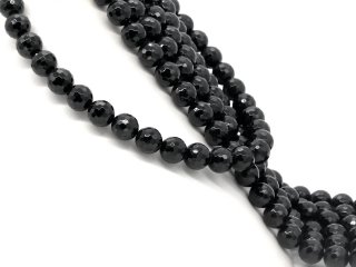 Grandes boules de tourmaline facettées et percées en noir