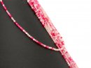 Gemstone strand with small, faceted agates in pink