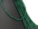 Agate strand - faceted rondelle, 2x3 mm, green /1974
