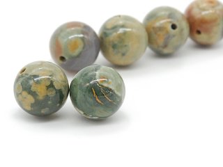 Perle de pierre précieuse verte multicolore Rhyolite